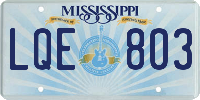MS license plate LQE803