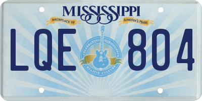 MS license plate LQE804