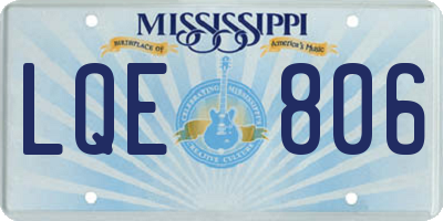 MS license plate LQE806