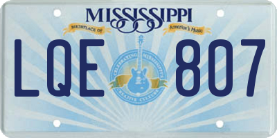 MS license plate LQE807