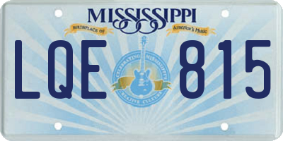 MS license plate LQE815