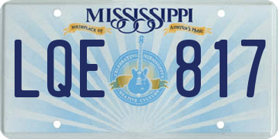MS license plate LQE817