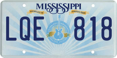 MS license plate LQE818