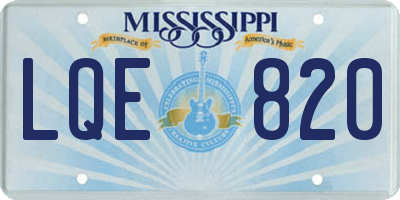 MS license plate LQE820
