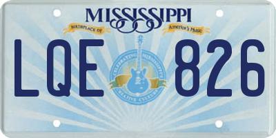 MS license plate LQE826