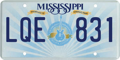 MS license plate LQE831