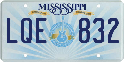 MS license plate LQE832