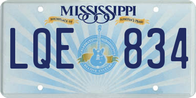 MS license plate LQE834