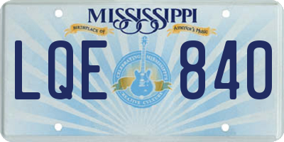 MS license plate LQE840