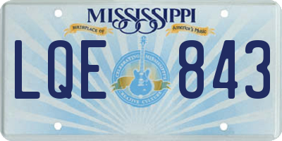 MS license plate LQE843