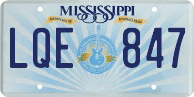 MS license plate LQE847
