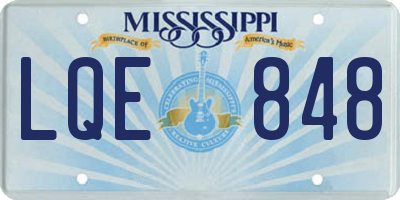MS license plate LQE848
