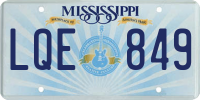 MS license plate LQE849