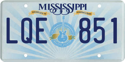MS license plate LQE851
