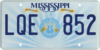 MS license plate LQE852
