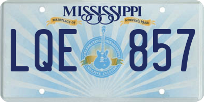 MS license plate LQE857