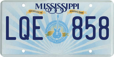MS license plate LQE858