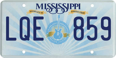 MS license plate LQE859