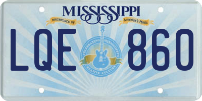 MS license plate LQE860