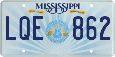 MS license plate LQE862