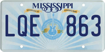 MS license plate LQE863