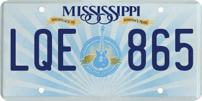 MS license plate LQE865