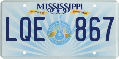 MS license plate LQE867