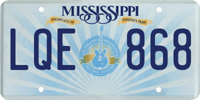 MS license plate LQE868