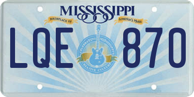 MS license plate LQE870