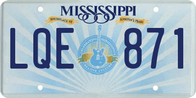 MS license plate LQE871