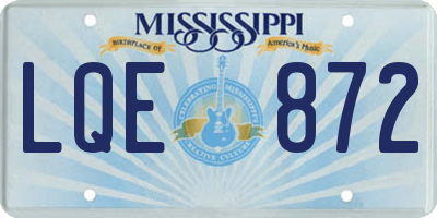 MS license plate LQE872