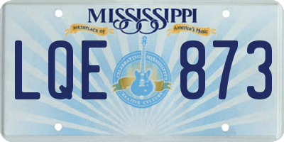 MS license plate LQE873