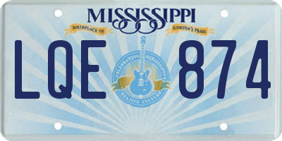 MS license plate LQE874