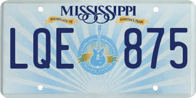 MS license plate LQE875