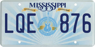 MS license plate LQE876