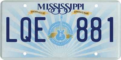 MS license plate LQE881