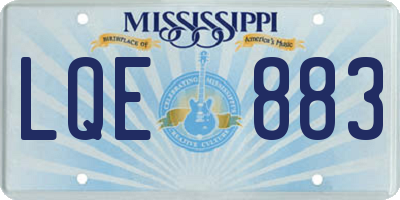 MS license plate LQE883