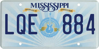 MS license plate LQE884