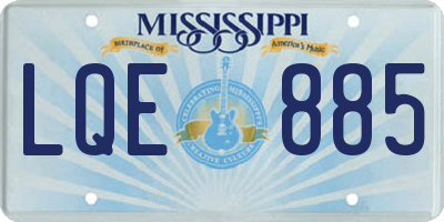 MS license plate LQE885