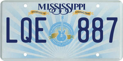 MS license plate LQE887