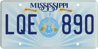 MS license plate LQE890