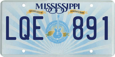 MS license plate LQE891