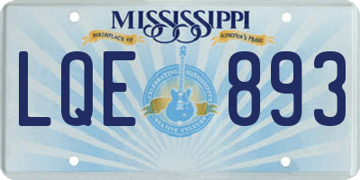 MS license plate LQE893