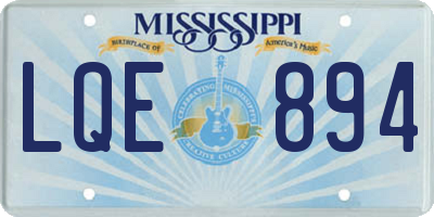 MS license plate LQE894