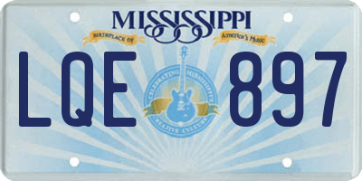 MS license plate LQE897