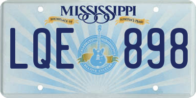 MS license plate LQE898