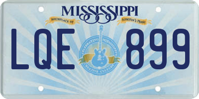 MS license plate LQE899
