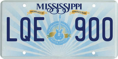 MS license plate LQE900