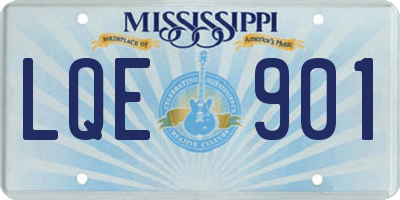 MS license plate LQE901