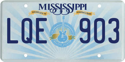 MS license plate LQE903